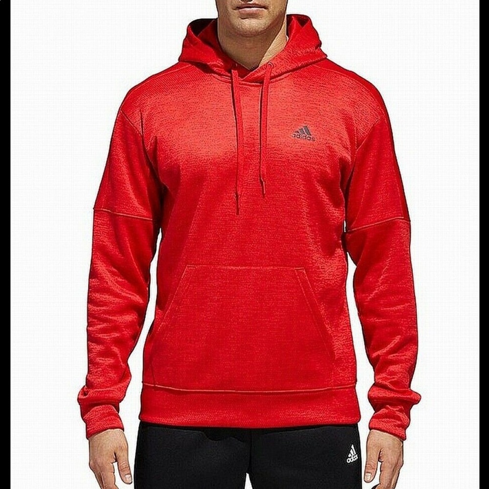 Adidas new red melange hoodie size large